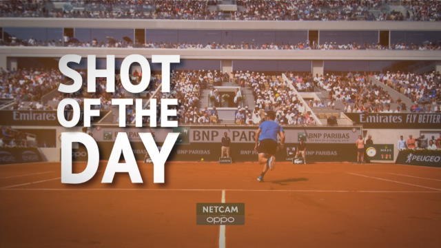 Shot of the day - Thiem hits 'tweener' against Monfils