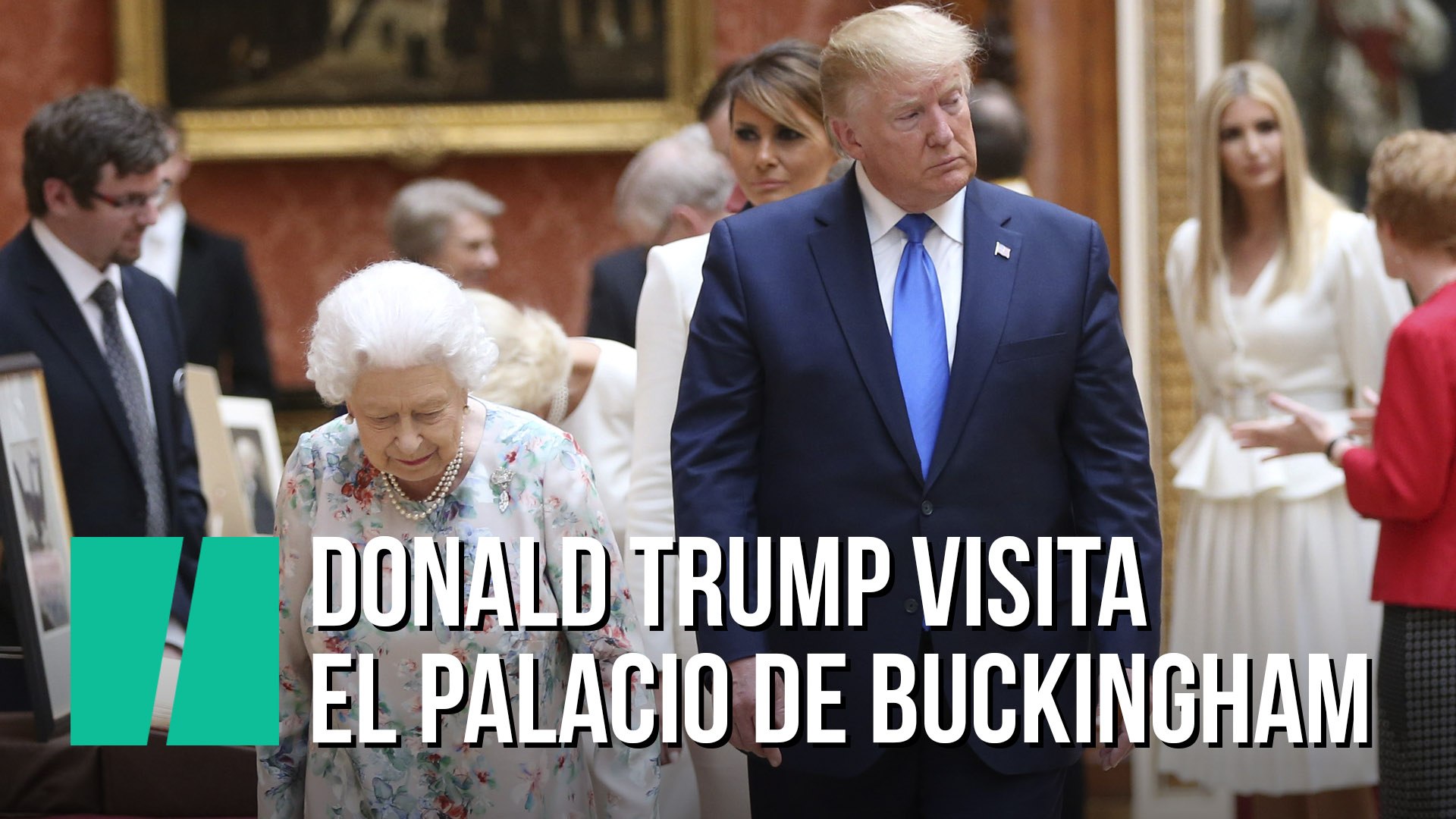 Donald Tump  visita el palacio de Buckingham