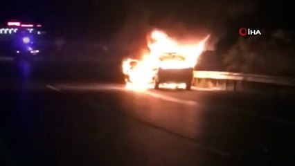 LPG’li otomobil ateş topuna döndü, kimse yaklaşamadı... O anlar kamerada