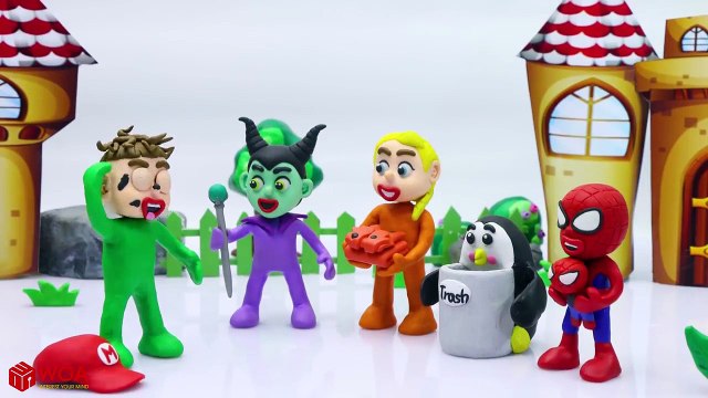 SUPERHERO BABY POLICE STOPS WILD TIGER Play Doh Cartoons For Kids