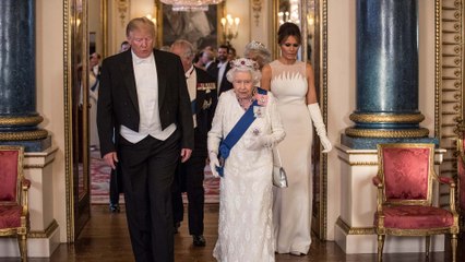 Trump state visit to Britain begins with banquet hosted by Queen Elizabeth