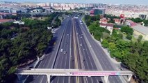 İstanbul’da yollar bayram etti, boş kalan yollar havadan görüntülendi