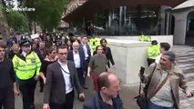 Labour's Corbyn, Thornberry and Abbott arrive for anti-Trump rally