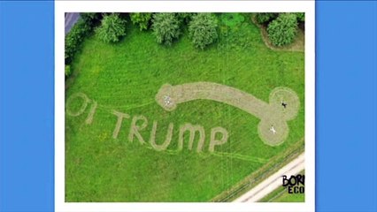 Uno studente disegna un pene gigante per accogliere Donald Trump