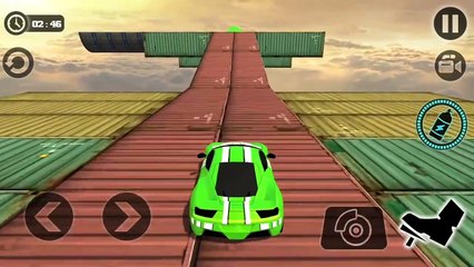 Impossible Stunt Car Tracks 3D level 7-10_New cars-Green car__Gameplay Android 2019