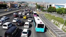 İstanbul trafiğinde bayram yoğunluğu havadan görüntülendi