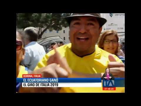 La participación de Richard Carapaz emocionó a decenas de migrantes ecuatorianos -Teleamazonas