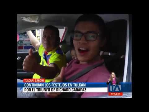 Continúan los festejos en Tulcán por el triunfo de Richard Carapaz -Teleamazonas