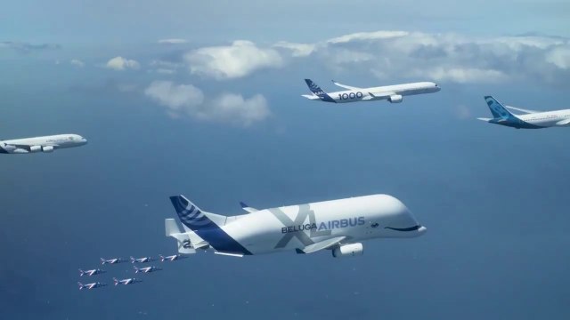 Magnifiques images des avions Airbus qui volent en formation pour fêter leur 50ème anniversaire