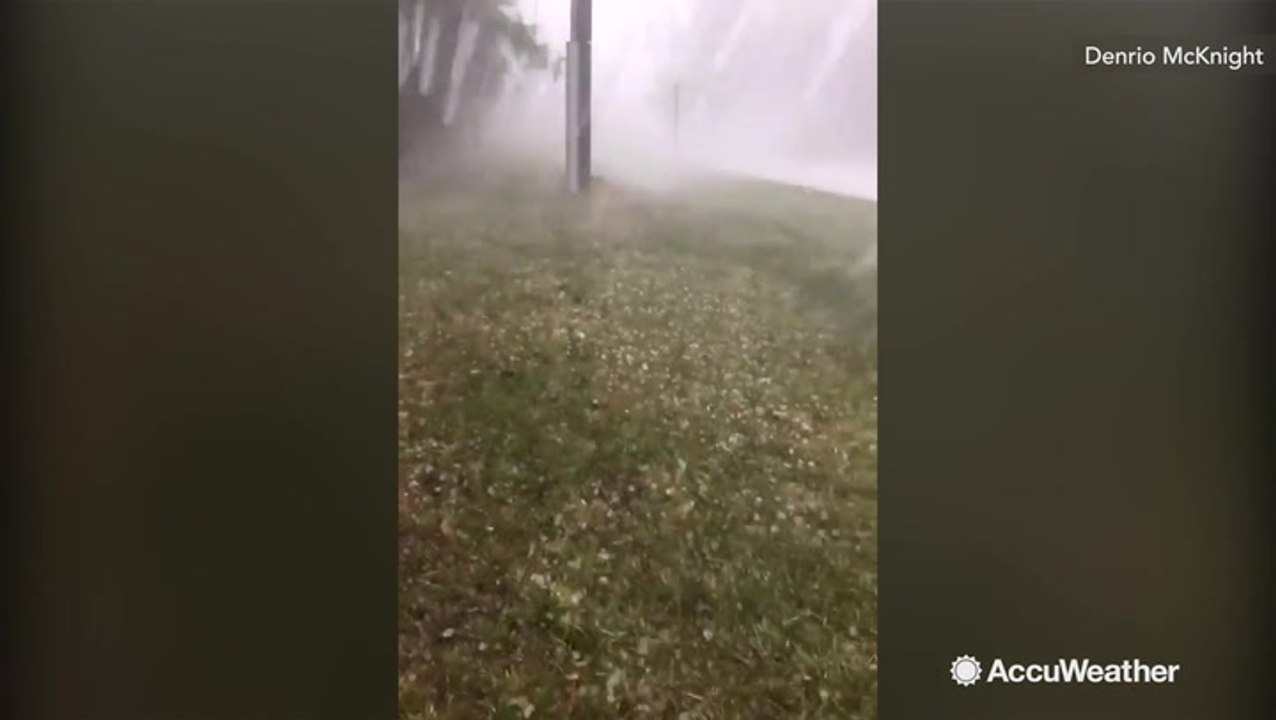Hail comes down like the sky is falling