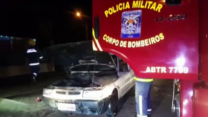 Incêndio em veículo mobiliza Corpo de Bombeiros