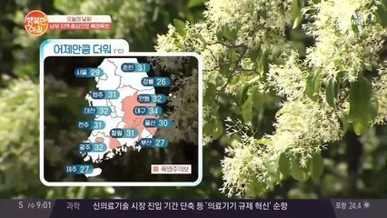 [날씨]6/5 (낮) 서울 29도 영천 35도 (현충일 전국 비)