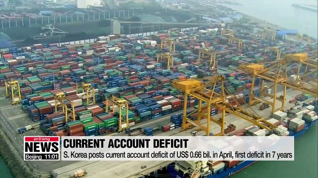S. Korea posts first current account deficit in seven years in April