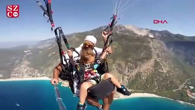 2 buçuk yaşında 1900 metrede yamaç paraşütü yaptı