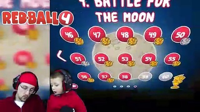 Chase & Dad play REDBALL 4! Battle for the Moon BOSS BATTLE! Levels 56 - 60 (Part 8 Gameplay)