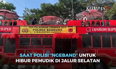 Saat Polisi “Ngeband” untuk Hibur Pemudik di Jalur Selatan