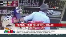 Tezgahtaki telefonu çaldı