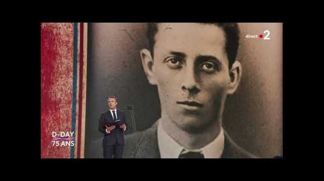 Emmanuel Macron lit une lettre d'un jeune résistant, Henri Fertet, pour les 75 ans du débarquement