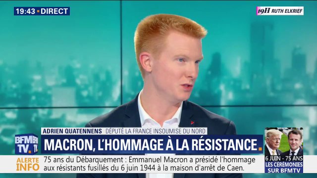 75 ans du Débarquement : La paix est une construction politique (..) et toujours fragile pour Adrien Quatennens (LFI)