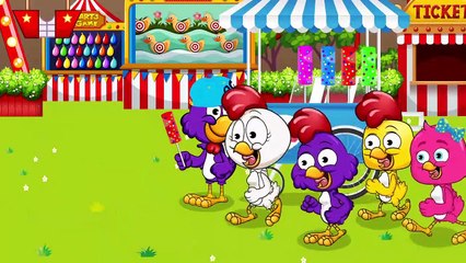 Gallina Pintadita colores comen el lollipop maíz dulce