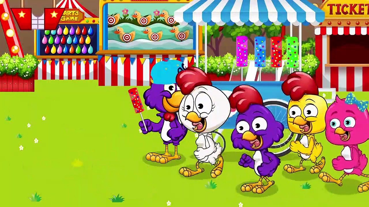 Gallina Pintadita colores comen el lollipop maíz dulce