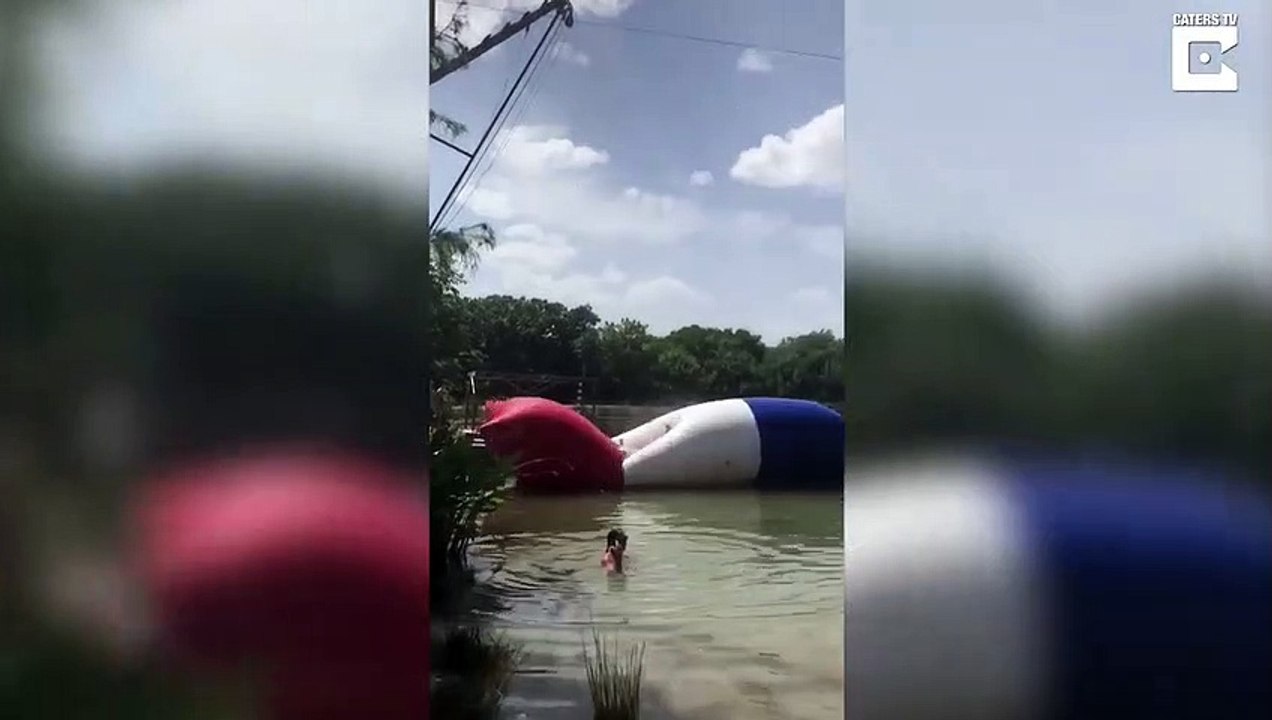 Elle fait un vol plané impressionnant sur cette bouée...
