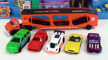 Play with Toy Cars on a Giant Tomica Playset and a Tayo Parking Garage!