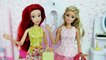 Disney Princess Ariel Mermaid Barbie Pup Bathroom Shower Routine New dress up | Karla D.