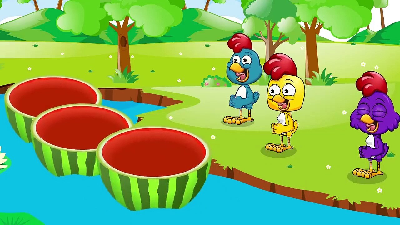 Gallina Pintadita Jugar carreras de botes con sandia - Canciones infantiles