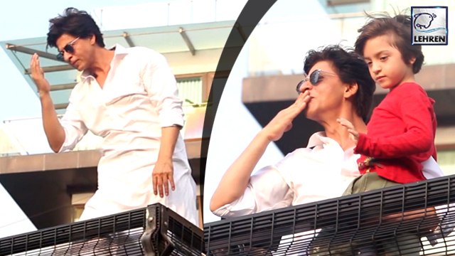 Shah Rukh Khan & Son Abram Khan Is Joined By David Letterman As He Greets Fans On Eid