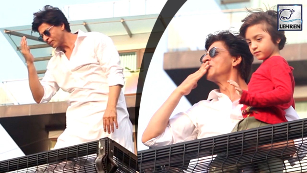 Shah Rukh Khan & Son Abram Khan Is Joined By David Letterman As He Greets Fans On Eid