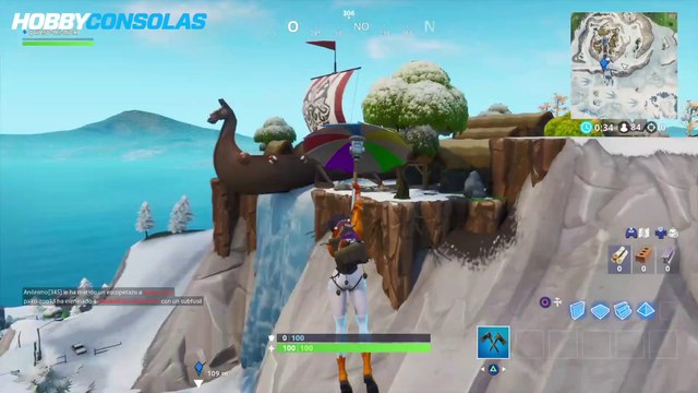 Fortbyte #61 en Fortnite: cómo conseguirlo usando el grafiti Ave solar en una cascada congelada