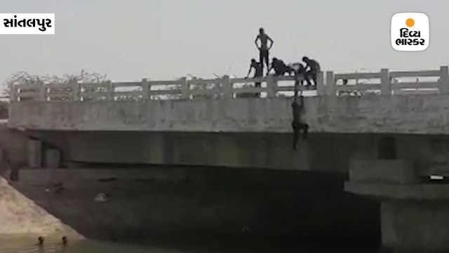 સાંતલપુર / નર્મદાની કચ્છ કેનાલ પર પૂલ પરથી કૂદકા મારી મોતને નિમંત્રણ આપતા ભૂલકાઓ