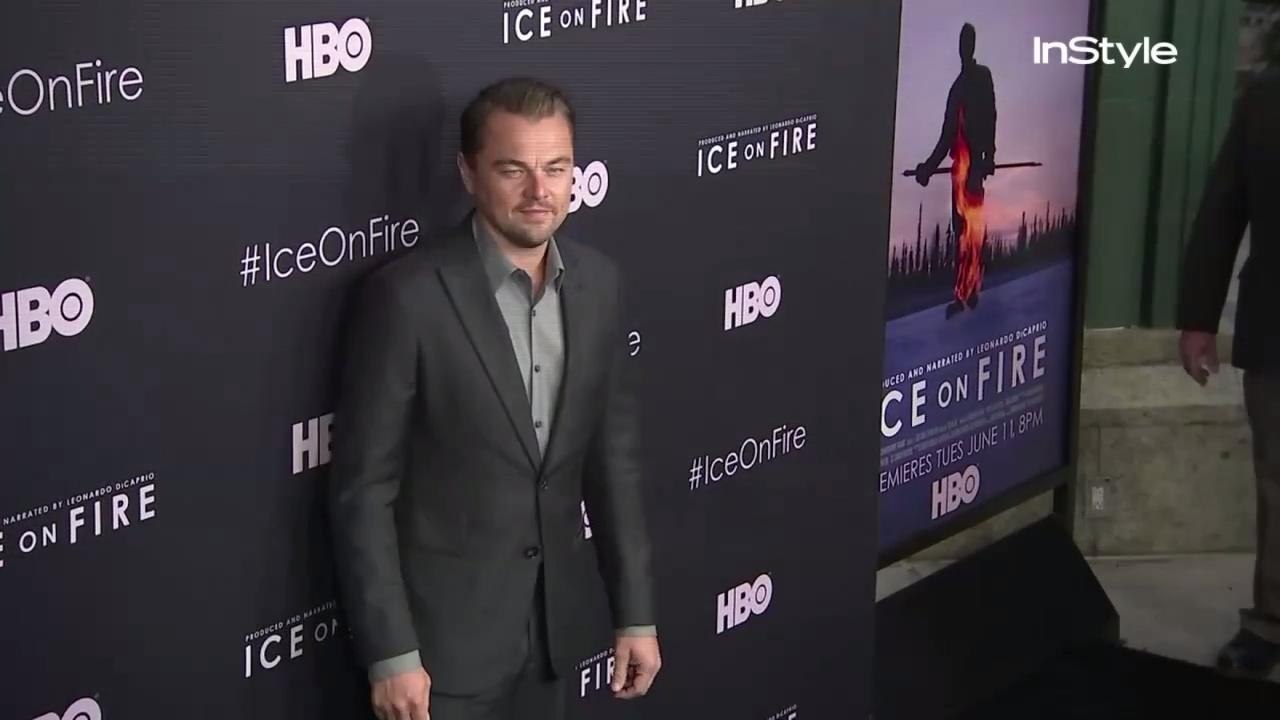 Right Now: Leonardo DiCaprio and dad George DiCaprio at  the LA Premiere Of HBO's "Ice On Fire"