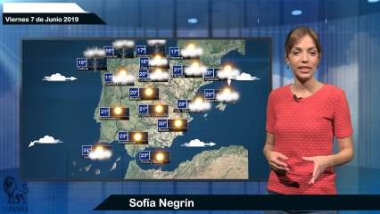 El pronóstico del tiempo para el viernes 7 de junio.