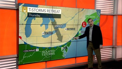 East turns nicer, Tropical rain spreads northward from Texas