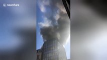 Huge clouds of smoke rise from building fire in Mayfair, London
