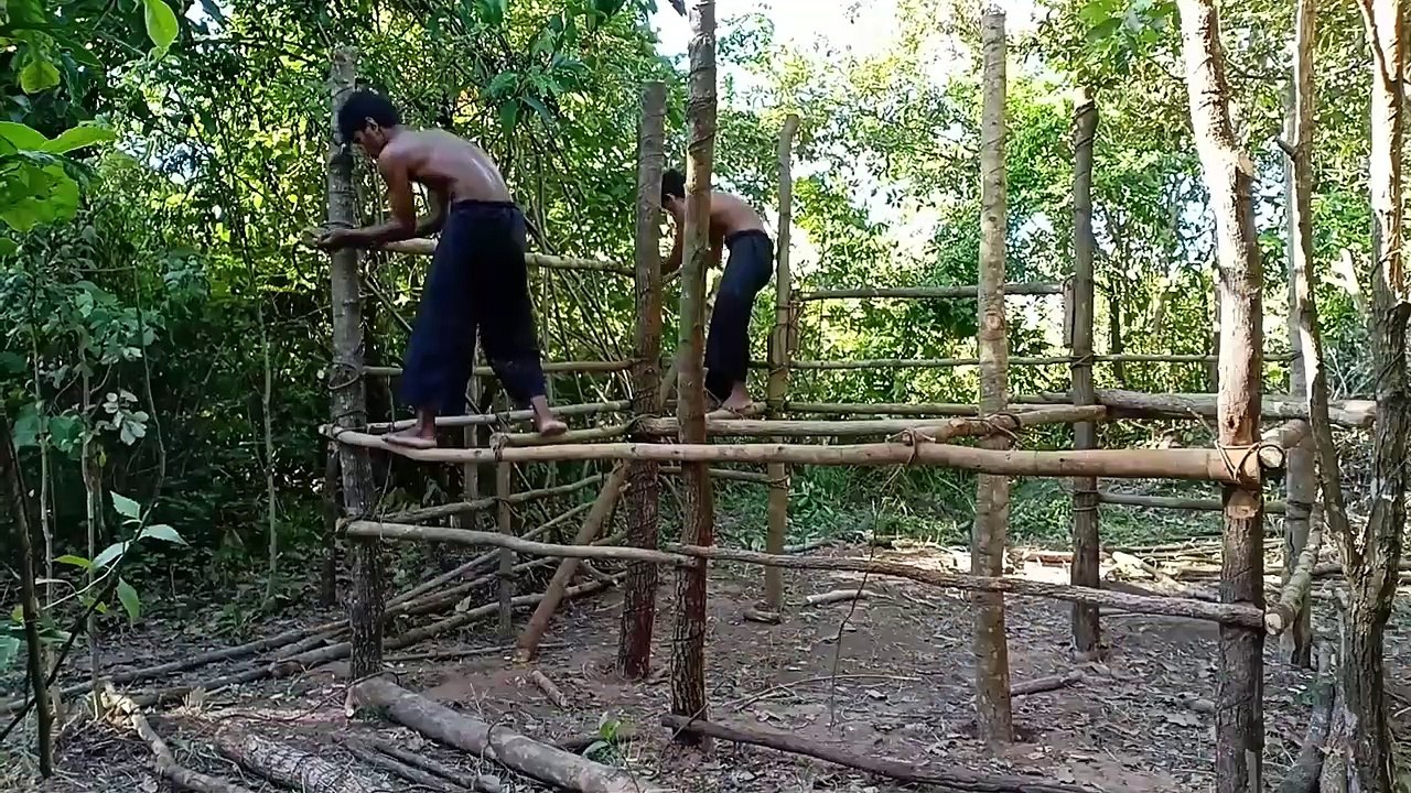 Build Double-Story Wooden villa & Swimming Pool on  Villa House Unbelievable!