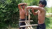 Primitive Building  - make build a house for a sad bird - how to building a bird house
