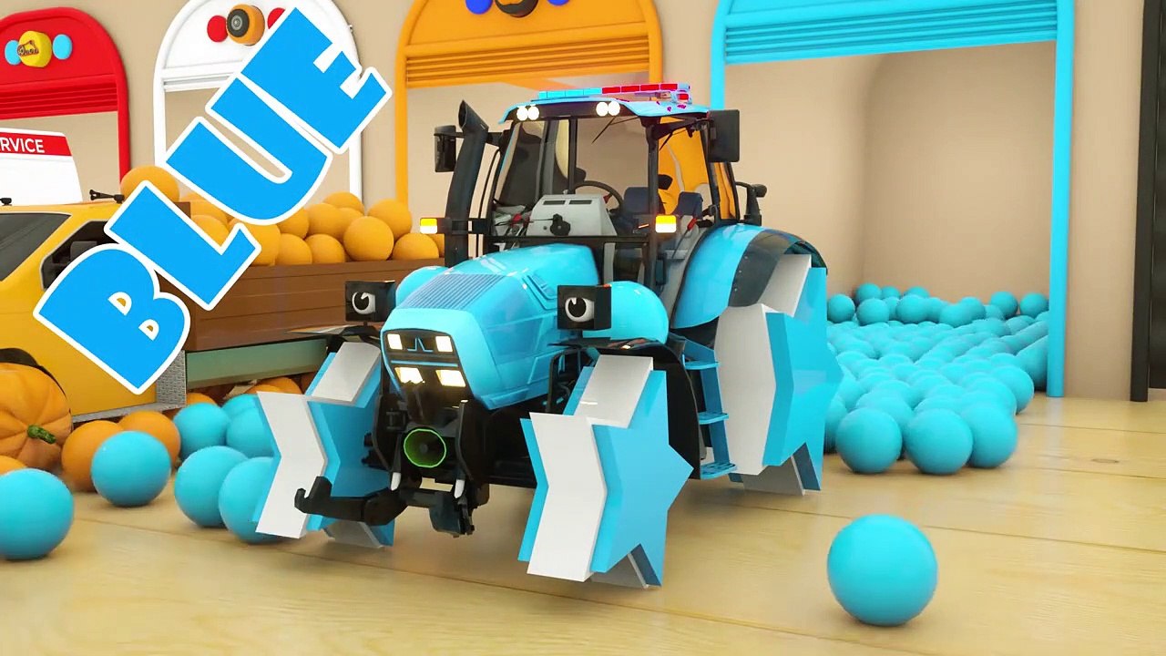 Learn Shapes Colors with Dump Truck, Spec Truck, Tractors Swap Tyre | Colors for Children to Learn