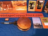 Antique Hammered Copper Pan with Cast Iron Handle