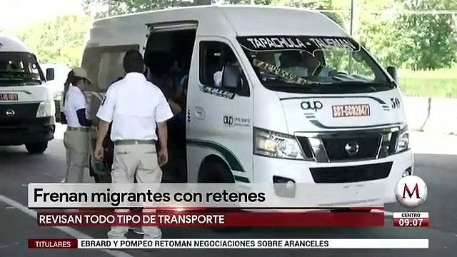 Frenan migrantes con retenes