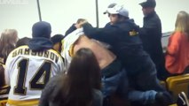 Bruins Fans ATTACK Blues Fans In EPIC Brawl As Blues Fans CHOKE Drunk Bruins Fans!