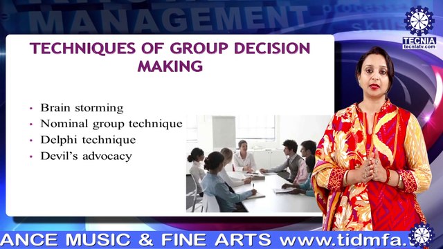 Techniques of Group Decision Making || Dr. Nidhi Gupta || BBA || TIAS || TECNIA TV