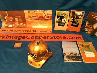 Vintage Copper and Brass Miniature Divers Helmet