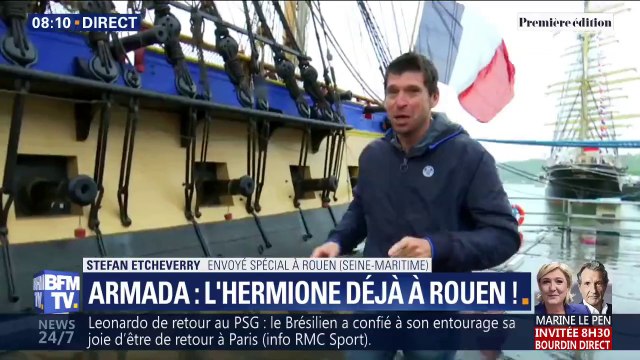 L'Hermione est arrivée avec un jour d'avance à Rouen en raison de la tempête Miguel