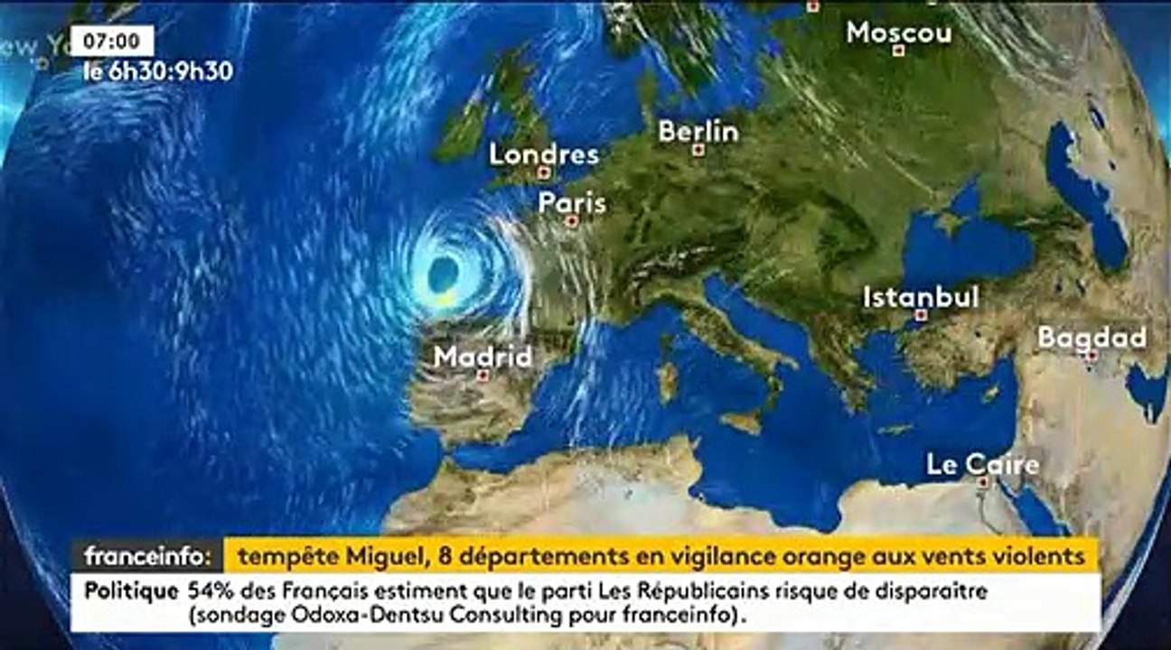 Tempête Miguel : Suivez minute par minute cette tempête qui va toucher la France - Un phénomène inhabituel à cette période de l'année