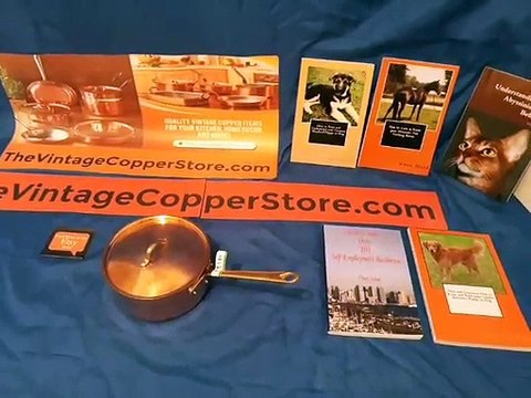 Vintage Metal Copper and Brass Cooking Pot, Pan, Kitchen Decor.