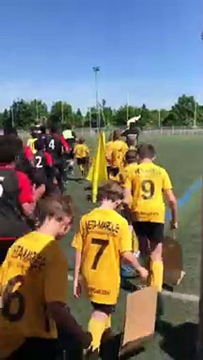 Entrée sur le terrain des joueurs du CS Dissay et EA Guingamp