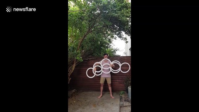 Australian circus performer mesmerises with ring manipulation routine